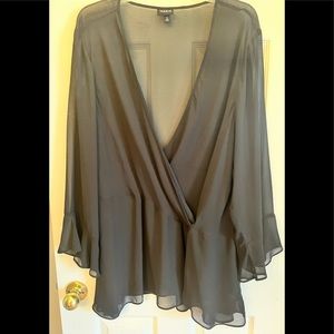 Torrid dressy black sheer blouse